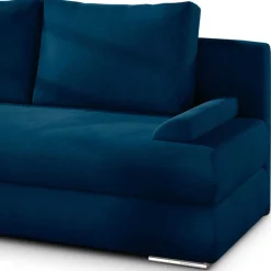 Federkern Bettsofa in Dunkelblau - Minu