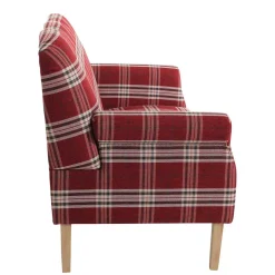 Federkern Küchensofa in Rot kariert - Sinael