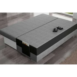 Federkern Klappcouch in Grau und Schwarz - Zacatecas