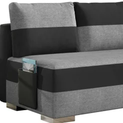 Federkern Klappcouch in Grau und Schwarz - Zacatecas