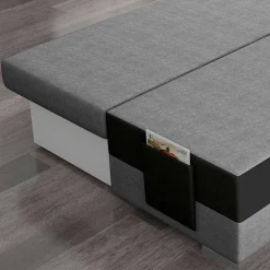 Federkern Klappcouch in Grau und Schwarz - Zacatecas