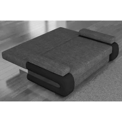 Federkern Klappsofa in Beige und Dunkelbraun - Carinna