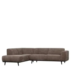 Federkern Polsterecke in Taupe Strukturstoff - Wishes