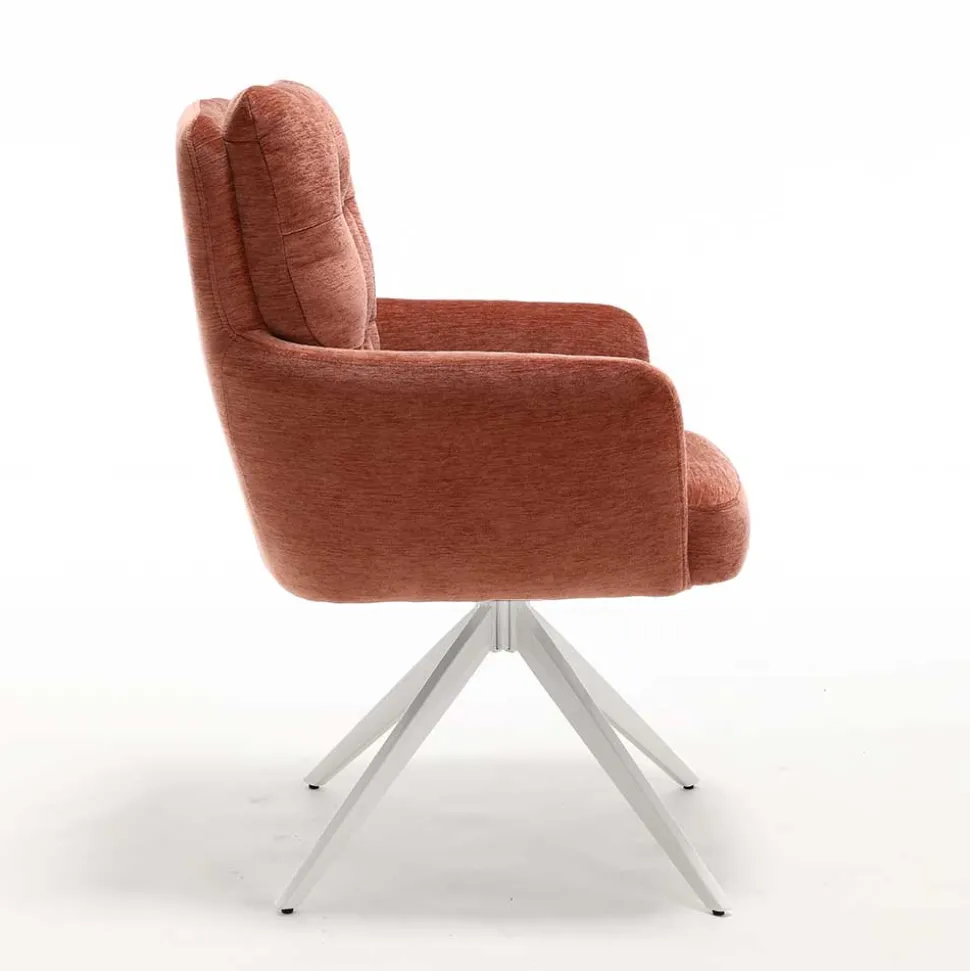 Federkern-Armlehnenstuhl in Kupfer Rotbraun - Coriga (2er Set)