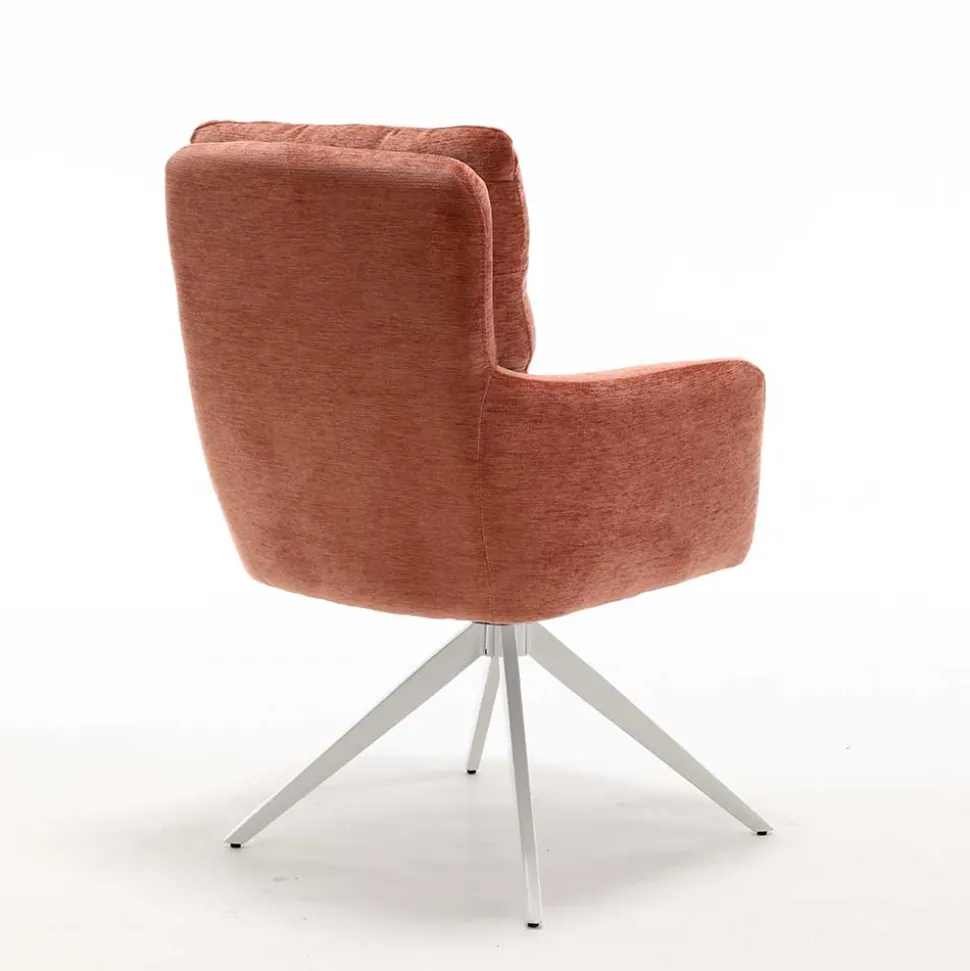 Federkern-Armlehnenstuhl in Kupfer Rotbraun - Coriga (2er Set)