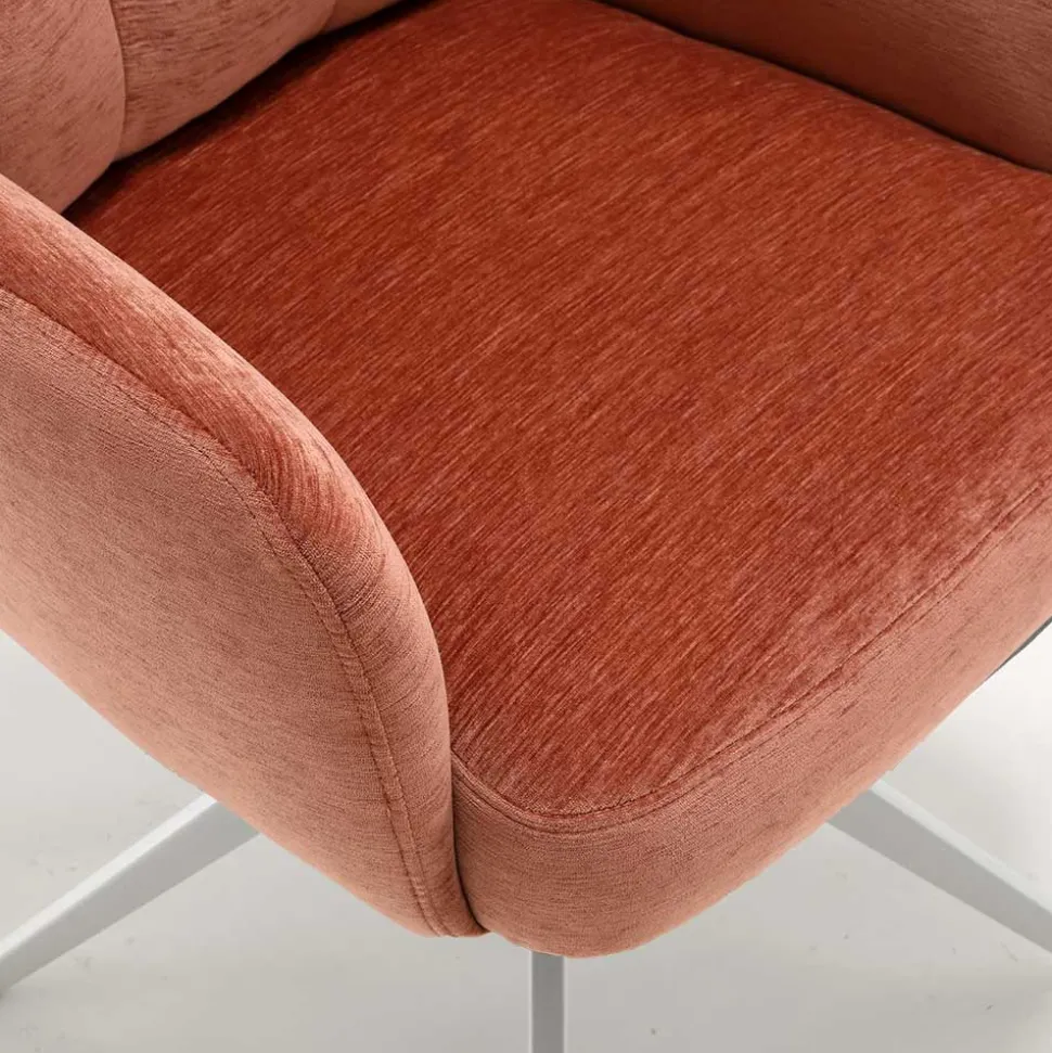 Federkern-Armlehnenstuhl in Kupfer Rotbraun - Coriga (2er Set)