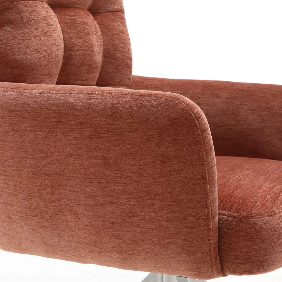 Federkern-Armlehnenstuhl in Kupfer Rotbraun - Coriga (2er Set)