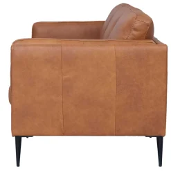 Federkernsofa in Leder Cognac Braun - Lespavo