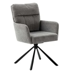 Federkern-Tischsessel in Grau - Castalla (2er Set)