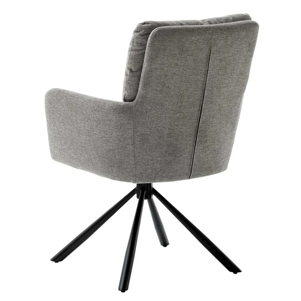 Federkern-Tischsessel in Grau - Castalla (2er Set)