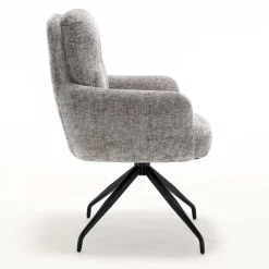 Federkern-Tischsessel in Grau - Kumin (2er Set)