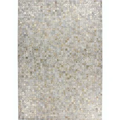 Fellteppich im Patchwork Design mit Gold Akzenten - Fakoa