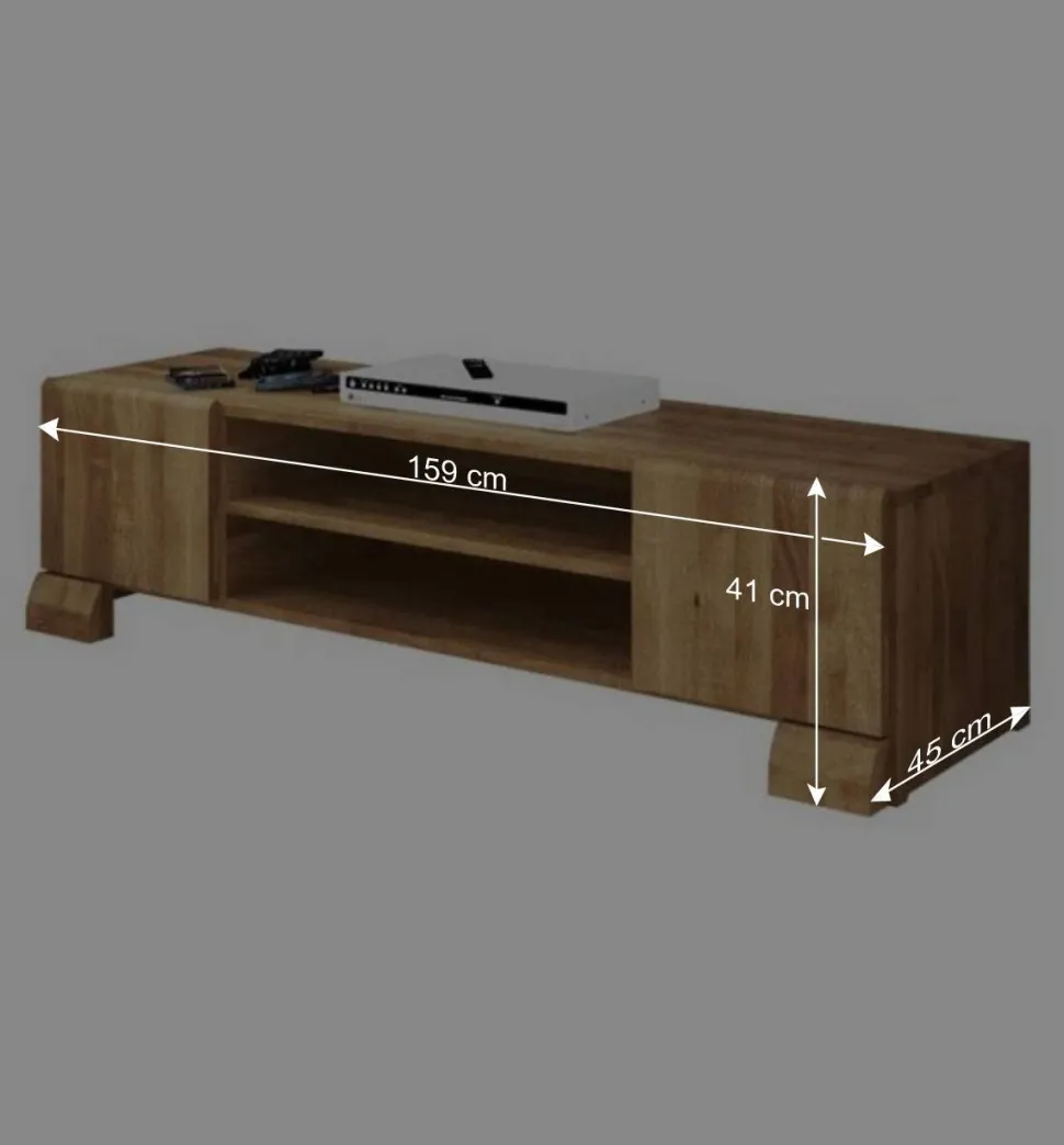 Fernsehmöbel Vaskov aus Wildeiche Massivholz