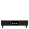 Fernsehtisch mit Klappen & Fach in Schwarz - Delavidu