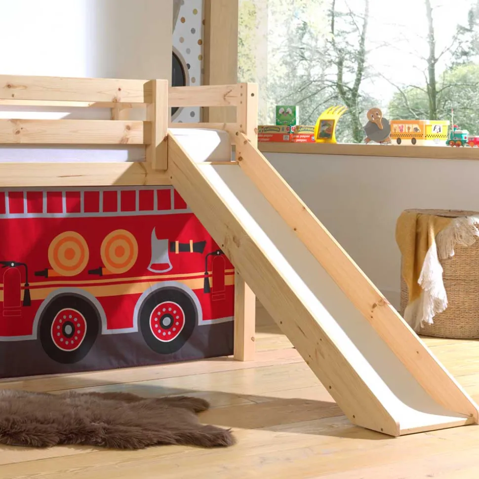 Feuerwehr Hochbett mit Rutsche - Lazura