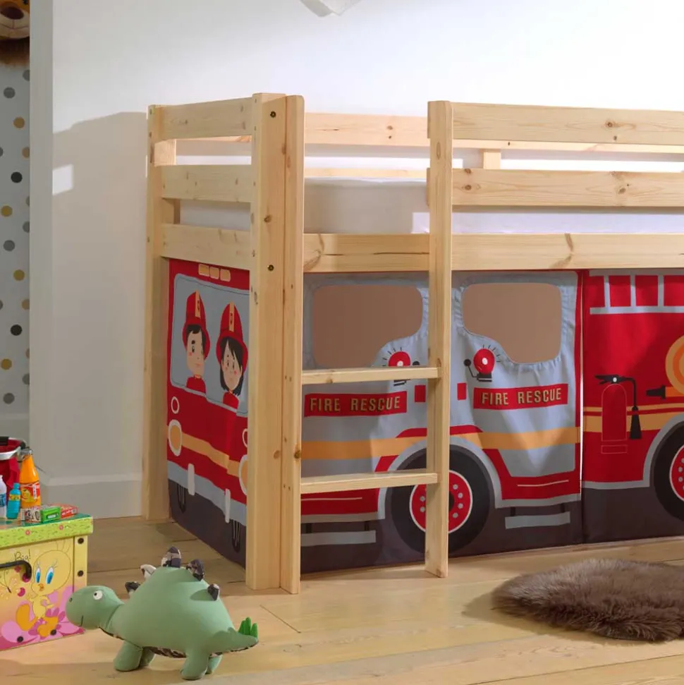 Feuerwehr Hochbett mit Rutsche - Lazura