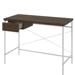 Filigraner Schreibtisch in Walnuss Optik & Weiß - Meskus