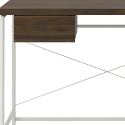 Filigraner Schreibtisch in Walnuss Optik & Weiß - Meskus