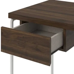 Filigraner Schreibtisch in Walnuss Optik & Weiß - Meskus