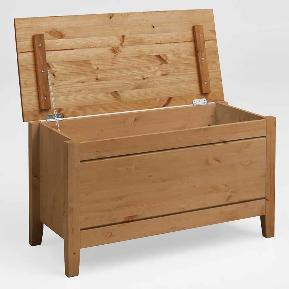 Flachdeckel Truhe aus Kiefer Massivholz - Cabressan