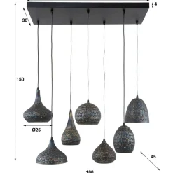 7-flammige Hängelampe - diverse Schirm Formen - Sempragos