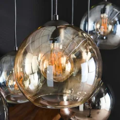 7-flammige Hängelampe mit Glas Schirmen - Darpanos