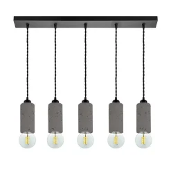 5-flammige Hängeleuchte aus Beton und Metall - Canopuss