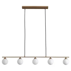 5-flammige Hängeleuchte in Messingfarben - Liselo