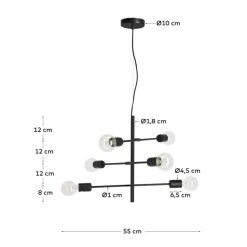 6-flammige Hängeleuchte minimalistisch - Evyla