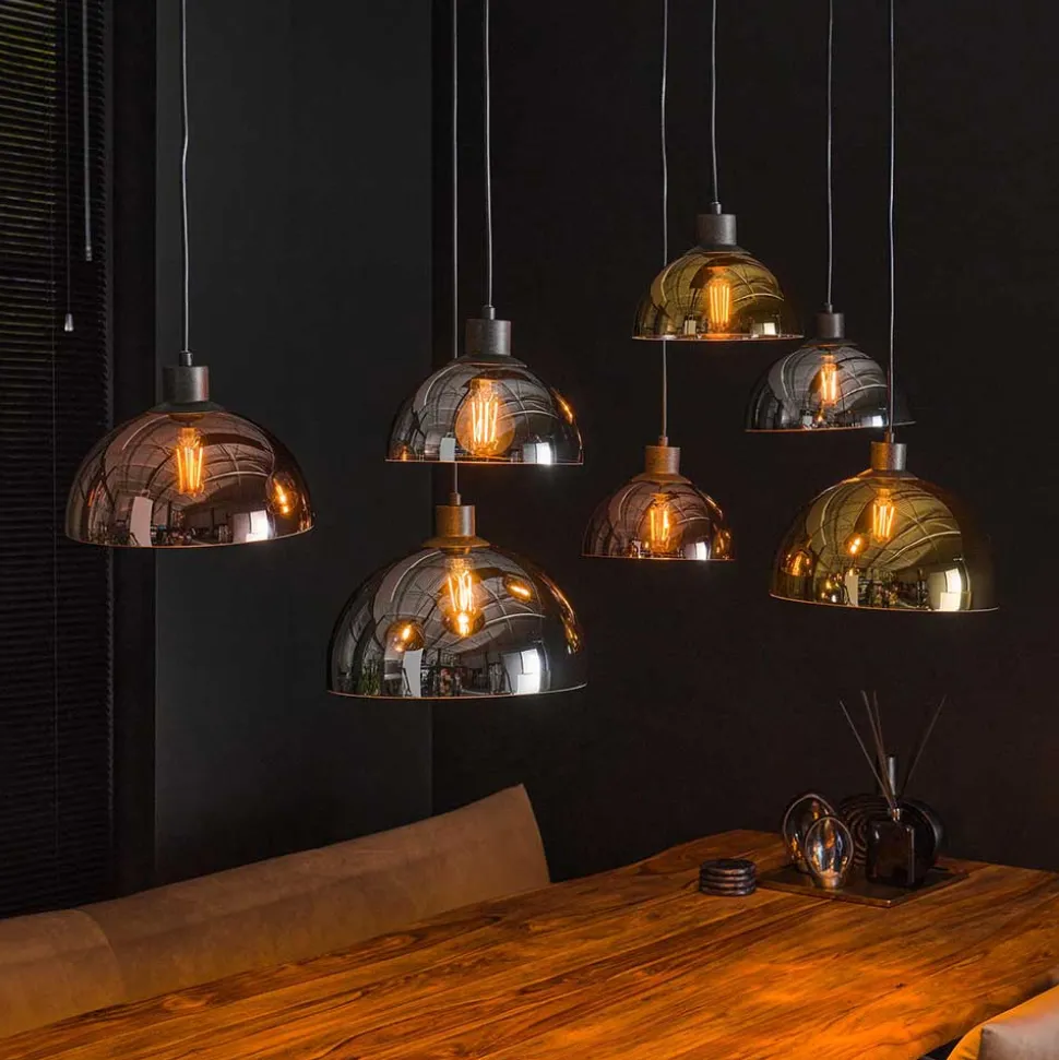 7-flammige Hängeleuchte mit Glasschirmen - Liselo