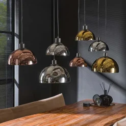 7-flammige Hängeleuchte mit Glasschirmen - Liselo