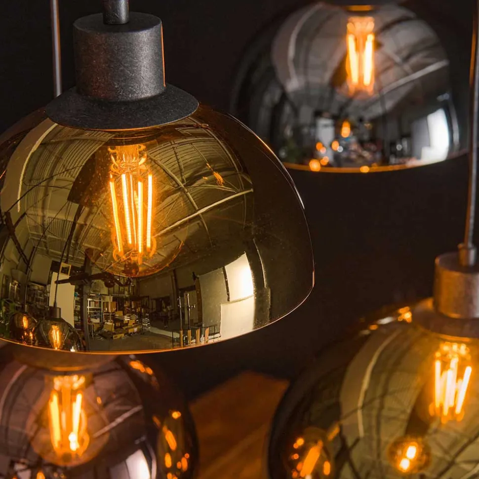 7-flammige Hängeleuchte mit Glasschirmen - Liselo