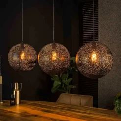 3-flammige Kugel-Hängelampe in Schwarz - Feixon