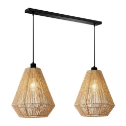 2-flammige Pendelleuchte aus Jute Natur - Navugada