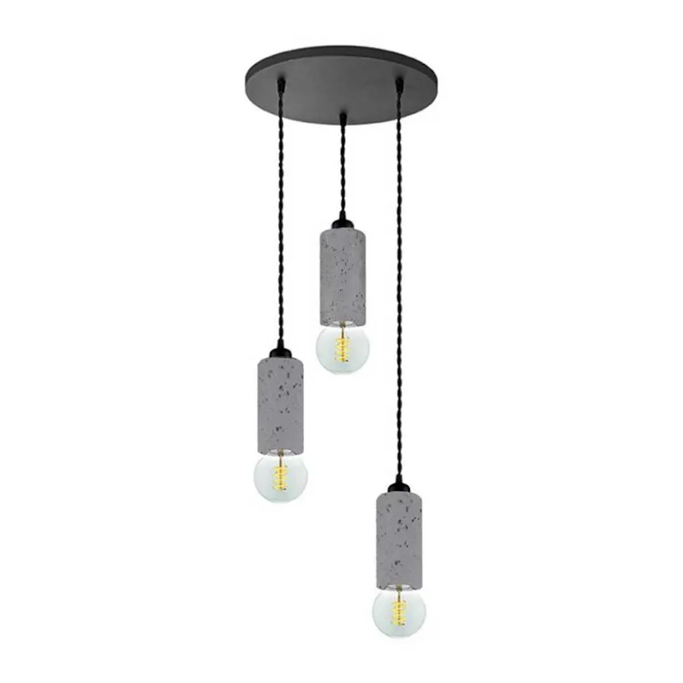 3-flammige Pendelleuchte aus Beton und Metall - Canopuss