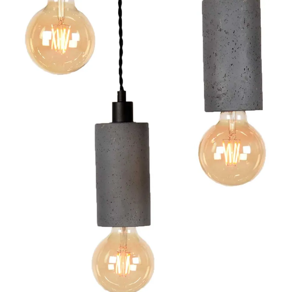 3-flammige Pendelleuchte aus Beton und Metall - Canopuss