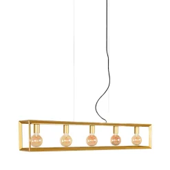 5-flammige Pendelleuchte in Gold - Gannices