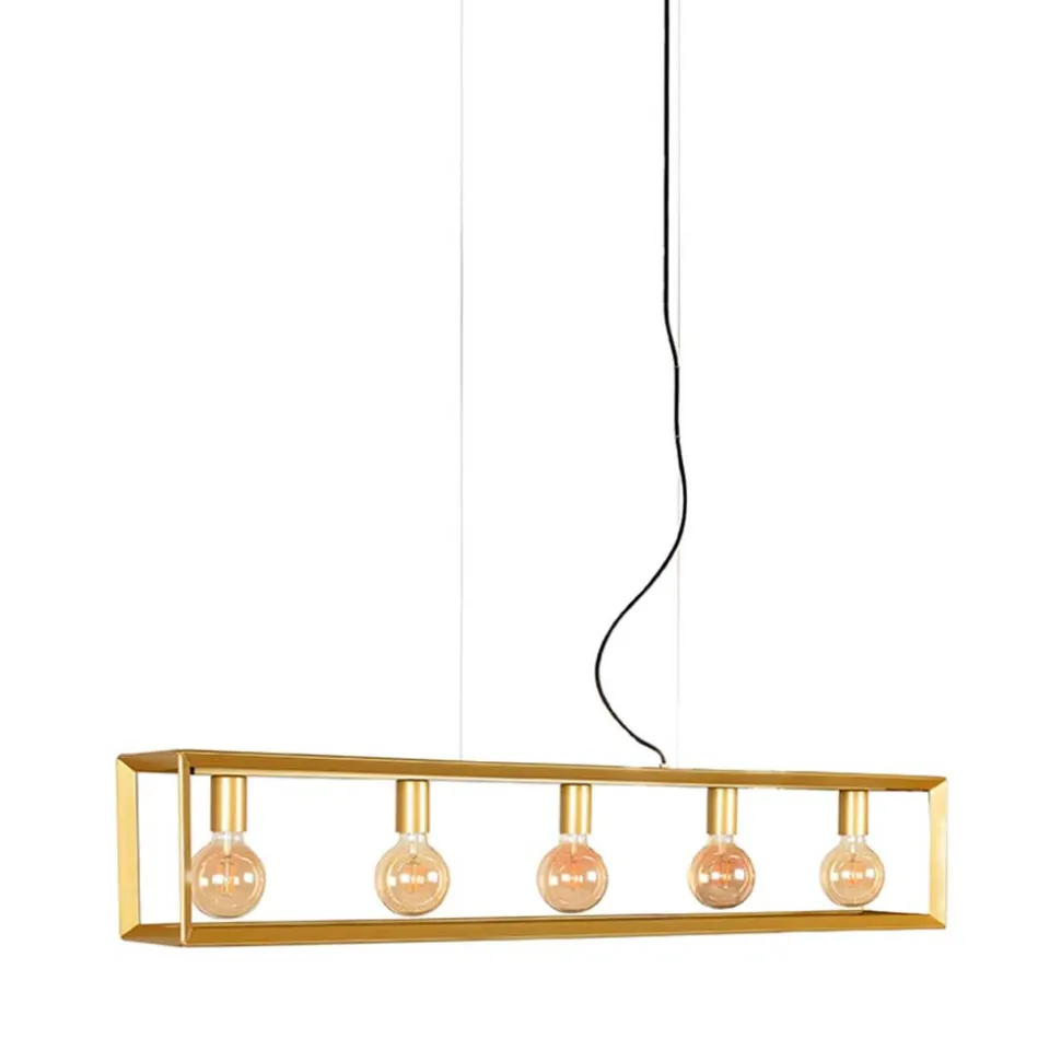 5-flammige Pendelleuchte in Gold - Gannices
