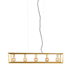 5-flammige Pendelleuchte in Gold - Gannices