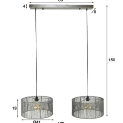 2-flammige Pendelleuchte in modernem Design - Nadia
