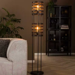 2-flammige Stehlampe aus Metallgeflecht - Cibiao