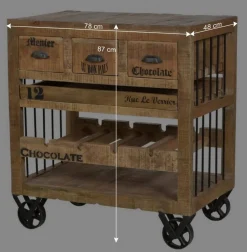 Flaschenkommode Indri auf Rollen