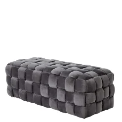 Flechtdesign Samtbank in Platingrau - Lessia