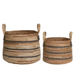 Flechtkorb Set aus Bananenblatt - Avocado (zweiteilig)