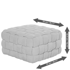 Flechtoptik Sitzhocker in Platingrau - Lydosca