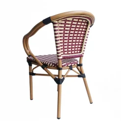 Flechtsessel aus Kunstrattan in Rot & Weiß - Fascinoso (2er Set)