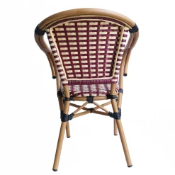 Flechtsessel aus Kunstrattan in Rot & Weiß - Fascinoso (2er Set)