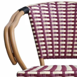 Flechtsessel aus Kunstrattan in Rot & Weiß - Fascinoso (2er Set)