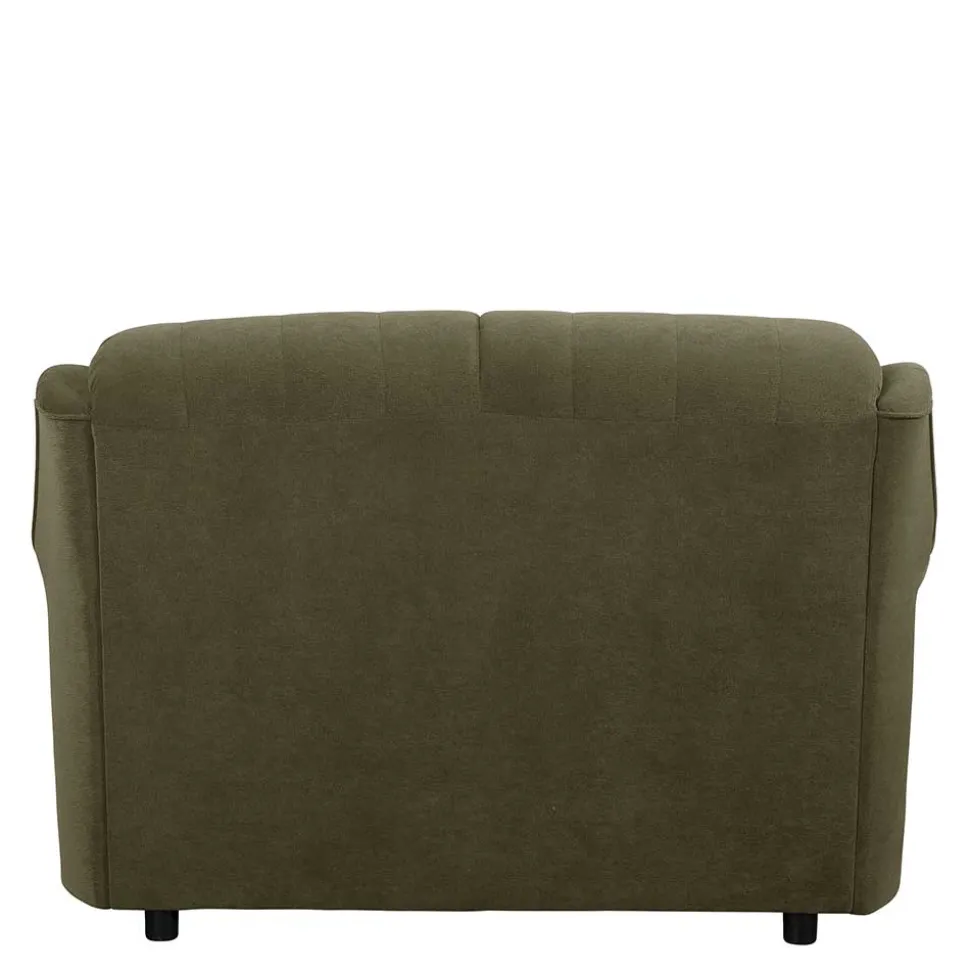 Flockstoff Couch in Dunkelgrün - Ramira