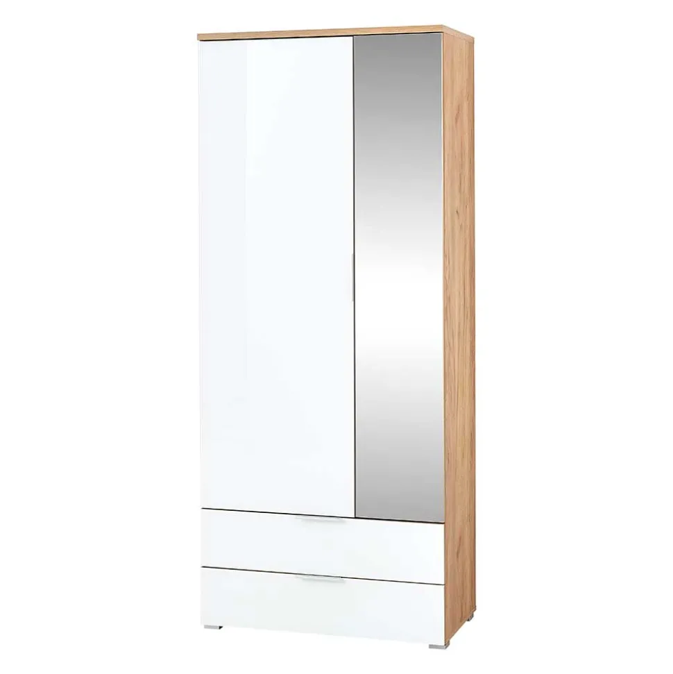 Flur Garderobenschrank in Weiß & Eiche - Reestyl